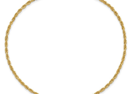 14K gold rope link anklet, further view