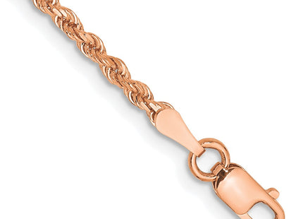 14K rose gold rope link anklet