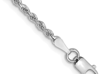 14K white gold rope link anklet