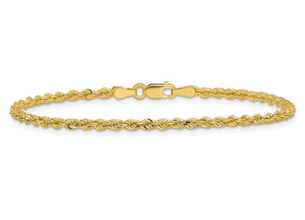 14K gold rope link anklet, further view