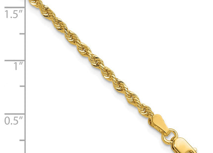 14K gold rope link anklet, another view