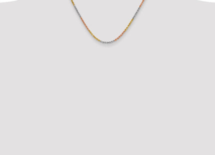 14K Tri-colored Diamond-cut Rope with Lobster Clasp Chain (Style 023TC-18)