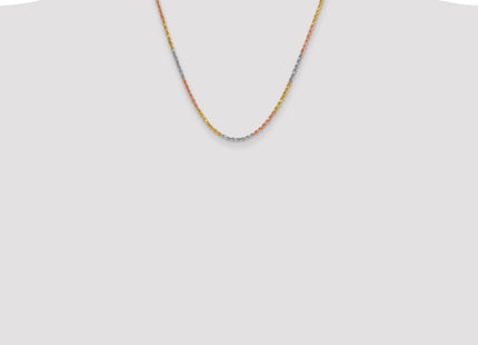 14K Tri-colored Diamond-cut Rope with Lobster Clasp Chain (Style 023TC-20)
