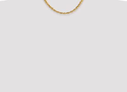 14K Diamond-cut Rope with Fancy Lobster Clasp Chain (Style 040L-16)