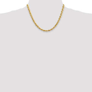 14K Diamond-cut Rope with Fancy Lobster Clasp Chain (Style 040L-18)