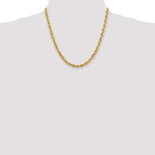 14K Diamond-cut Rope with Fancy Lobster Clasp Chain (Style 040L-20)