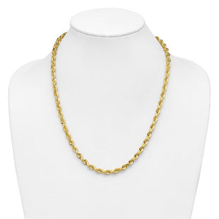 14K Diamond-cut Rope with Fancy Lobster Clasp Chain (Style 040L-22)