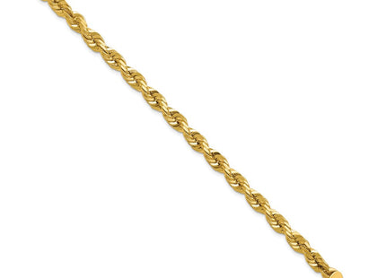 14K Diamond-cut Rope with Fancy Lobster Clasp Chain (Style 040L-7)