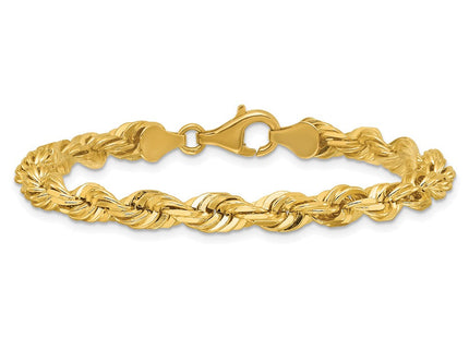 14K Diamond-cut Rope with Fancy Lobster Clasp Chain (Style 040L-7)