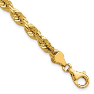 14K Diamond-cut Rope with Fancy Lobster Clasp Chain (Style 040L-7)