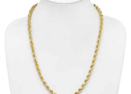 14K Diamond-cut Rope with Fancy Lobster Clasp Chain (Style 045L-24)