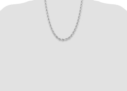 14k WG D/C Rope with Fancy Lobster Clasp Chain (Style 045W-22)