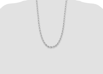 14k WG D/C Rope with Fancy Lobster Clasp Chain (Style 045W-26)