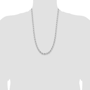 14k WG D/C Rope with Fancy Lobster Clasp Chain (Style 045W-26)