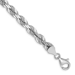 14k WG D/C Rope with Fancy Lobster Clasp Chain (Style 045W-8)