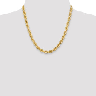 14K Diamond-cut Rope with Fancy Lobster Clasp Chain (Style 050-20)