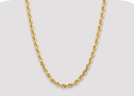 14K Diamond-cut Rope with Fancy Lobster Clasp Chain (Style 050-24)