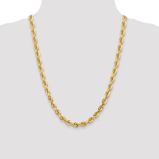 14K Diamond-cut Rope with Fancy Lobster Clasp Chain (Style 050-24)