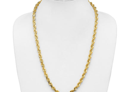 14K Diamond-cut Rope with Fancy Lobster Clasp Chain (Style 050-26)