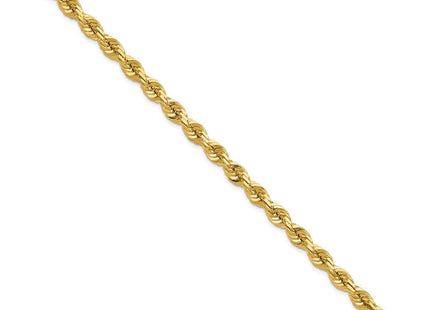 14K Diamond-cut Rope with Fancy Lobster Clasp Chain (Style 050-9)