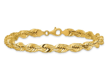 14K Diamond-cut Rope with Fancy Lobster Clasp Chain (Style 050-9)