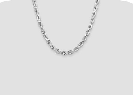 14k WG D/C Rope with Fancy Lobster Clasp Chain (Style 050W-20)
