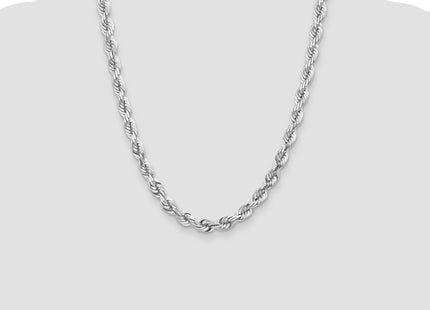 14k WG D/C Rope with Fancy Lobster Clasp Chain (Style 050W-22)