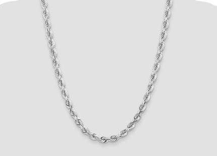 14k WG D/C Rope with Fancy Lobster Clasp Chain (Style 050W-24)