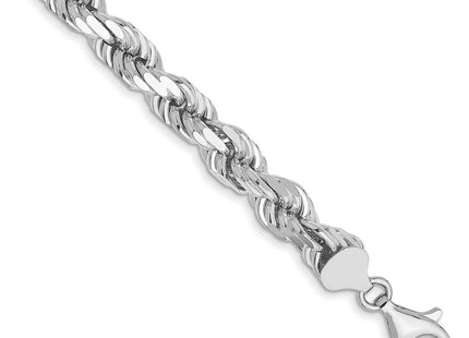 14k WG D/C Rope with Fancy Lobster Clasp Chain (Style 050W-9)