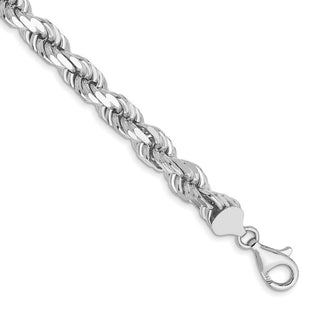 14k WG D/C Rope with Fancy Lobster Clasp Chain (Style 050W-9)