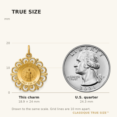 14K Infant of Prague Medal Charm, 24 x 19mm