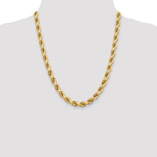 14K Diamond-cut Rope with Fancy Lobster Clasp Chain (Style 060-22)