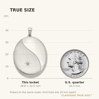 Sterling Silver Rhodium-plated Diamond Star Ash Holder Oval Locket