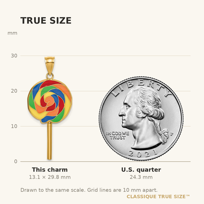 14K w/Multi-Color Enamel 3-D Lollipop Charm