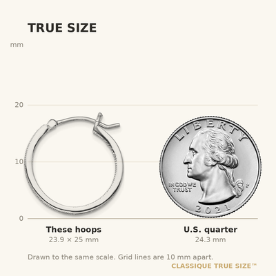 Sterling Silver Rhodium-plated Micro Pavé CZ In/Out Hoops