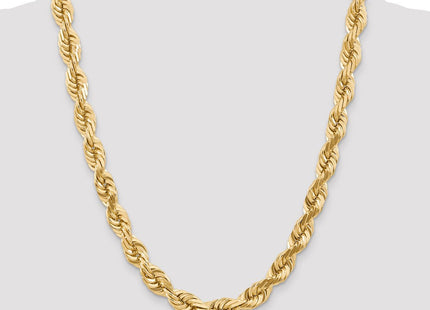 14K Diamond-cut Rope with Fancy Lobster Clasp Chain (Style 080-24)