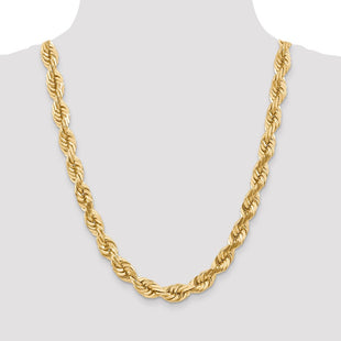14K Diamond-cut Rope with Fancy Lobster Clasp Chain (Style 080-24)
