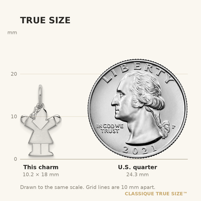 14K White Mini Girl Love Charm