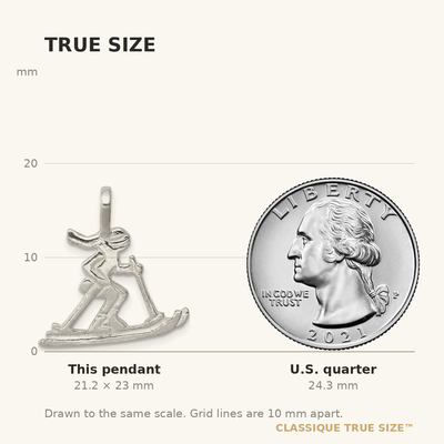 Sterling Silver Skier Pendant