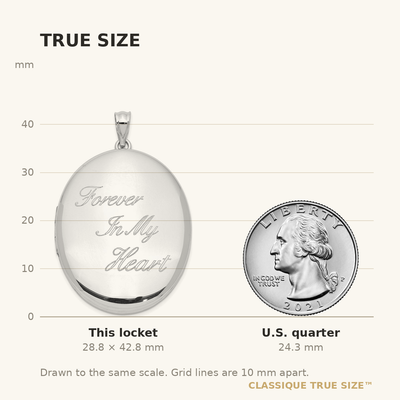 Sterling Silver Rhodium-plated Forever In My Heart Ash Holder Oval Locket