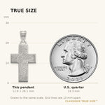 10k White Gold Large Cross Fingerprint Pendant view 2