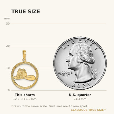14K Fireman Helmet in Disk Charm
