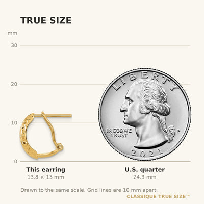 14K Polished and Diamond-cut Omega Back Earrings