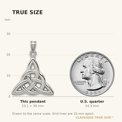 14K White Gold Polished Trinity Knot Pendant