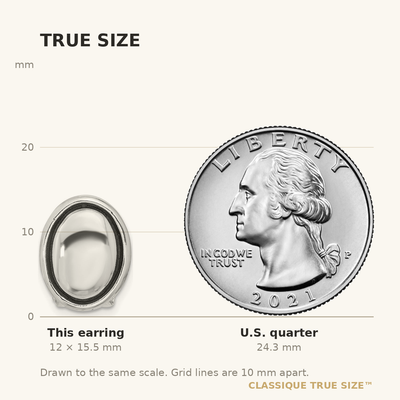 Sterling Silver Polished and Antiqued Oval Omega Back Earrings
