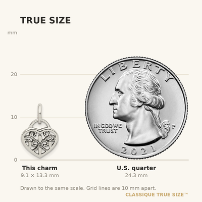Sterling Silver Antique Heart Charm
