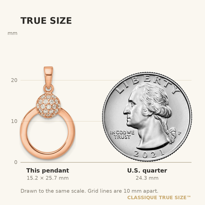 Sterling Silver & Rose Gold-plated CZ Circle Pendant