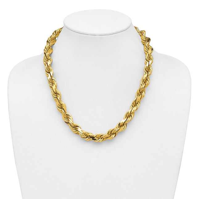 14K Diamond-cut Rope with Fancy Lobster Clasp Chain, 20 x 12mm