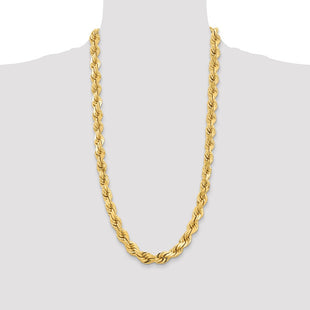 14K Diamond-cut Rope with Fancy Lobster Clasp Chain (Style 100-28)