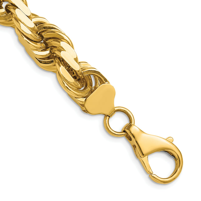 14K Diamond-cut Rope with Fancy Lobster Clasp Chain, 20 x 12mm